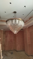 Lustre moderne de luxe en cristal LED doré, luminaire suspendu en verre à plusieurs niveaux pour salle à manger et hôtel, cadre métallique élégant, grande suspension de plafond