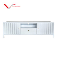 Meuble TV moderne style industrielle du milieu du siècle, console multimédia en métal avec rangement pour salon et maison