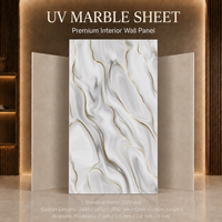 Panel de Pared de PVC UV Alternativo al Mármol Blanco MORLENX, Alto Brillo, Sin Costuras, para Proyectos de Decoración de Interiores