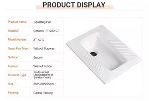 Inodoro de Cuclillas de Cerámica de Alta Calidad, Diseño Nuevo, Fabricado en China, con Sifón en S - Product Image 3