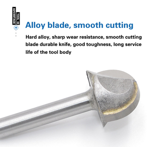 Brocas de enrutador de madera inferior de radio medio redondo, cortador de fresado de extremo de caja de arco <span class=keywords><strong>Circular</strong></span>, herramienta de grabado CNC de punta de bola de 1/2 1/4 pulgadas - Product Image 3