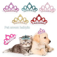 Accessoires pour chiots faits main en perles, fournitures de toilettage pour chats, coiffe en forme de couronne, pince à cheveux, nœud papillon, épingle à cheveux, nœud pour chien