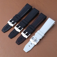 Bracelet de montre en caoutchouc de silicone liquide Lionorm 20 mm, extrémité incurvée, bracelet de montre souple pour montre de la série Moon, bracelet de remplacement, résistant à la transpiration