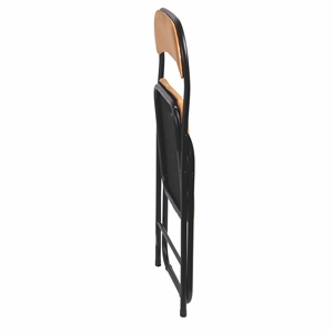 Chaise pliante en velours moutarde - Product Image 3