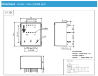 Transformateur de courant à effet Hall CHIPSENSE CN1A 25 PB00 à montage sur circuit imprimé, courant nominal ±25A, alimentation double ±15V