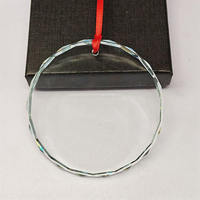 Ornements en verre cristal transparent de haute qualité de 3 pouces, ronds de 8 cm, polis, vierges, pour gravure au laser