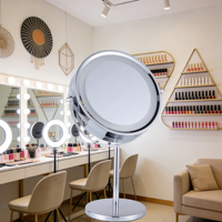 Table de maquillage professionnelle de bureau portable en gros, table de maquillage de beauté de table, miroir de maquillage personnalisé avec lumières LED