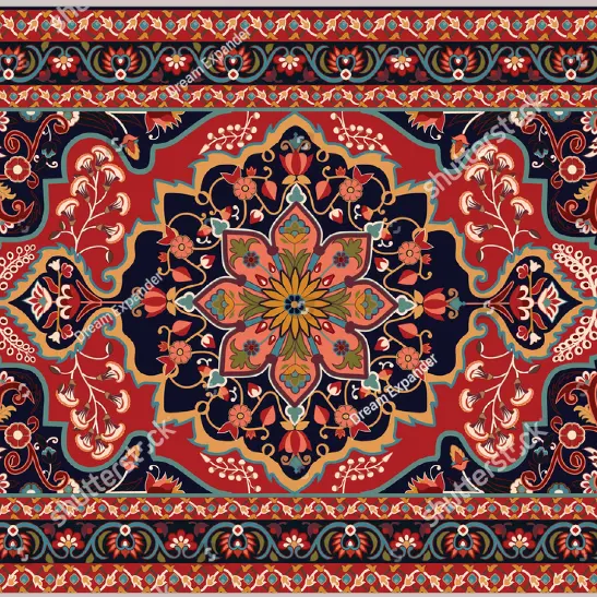 3d הדפסת מקורי עיצוב חלק של ישן אדום פרסית שטיח
