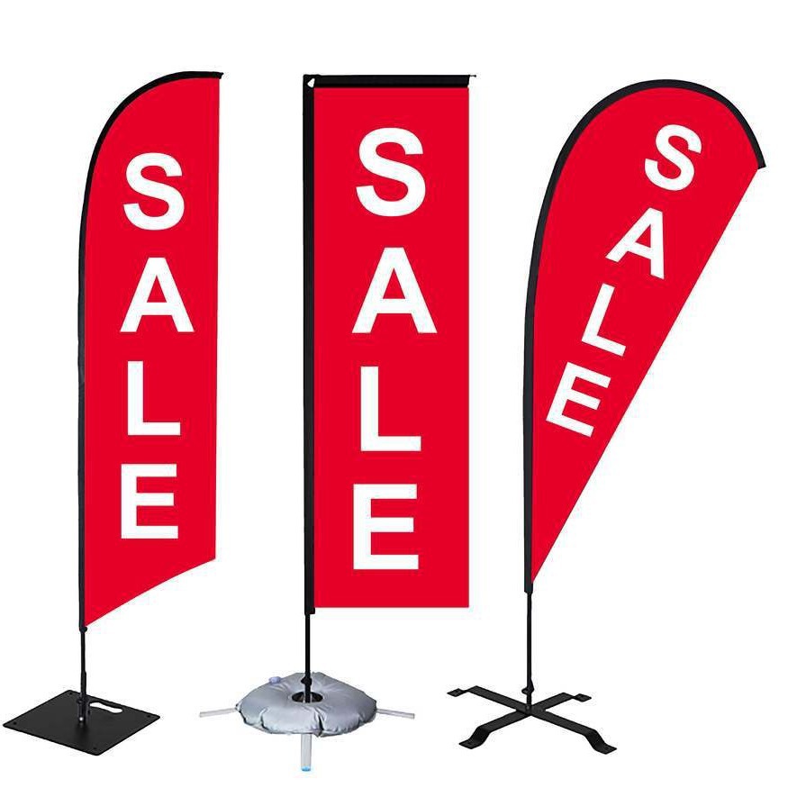 Wholesale Colorful Square Feather Flag for Outdoor Advertising Water-Filled Knife Flagpole Base Beach Flag Water Drop Design