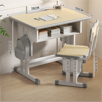 Ensemble de bureau et chaise de classe réglables en hauteur, acier MDF, certifié CE EN1729, mobilier scolaire ergonomique