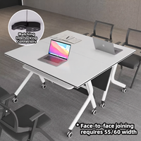 Support de table pliable moderne en acier avec roulettes pour bureau, maison, hôtel