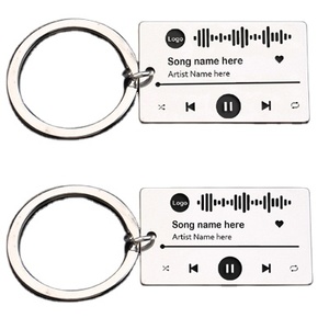 <span class=keywords><strong>LLavero</strong></span> de reproductor de música de acero inoxidable personalizado grabado su código de canción favorito para bodas aniversarios regalos de navidad - Product Image 5