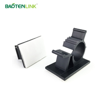 Organisateur de câbles mural rond en plastique blanc/noir de type R BAOTENG, clip de fixation pour câbles jusqu'à 10 mm de diamètre, pour la maison et le bureau