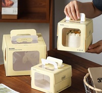 Boîte à gâteau en papier de qualité alimentaire de luxe, boîte à dessert biodégradable, boîte à pâtisserie, boîte à muffins en papier, emballage à emporter avec poignée et fenêtre