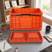 Caisse de rangement pliable empilable en plastique LRH de haute qualité, bacs de rangement pliables en PP/HDPE, capacité de charge 40 kg