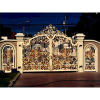 Portail en fer forgé Prima luxueux avec motifs complexes pour villa, cour, propriété extérieure, allée d'entrée