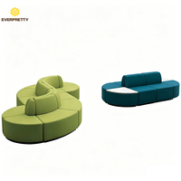 Canapé en tissu en forme de S, design moderne et économique, pour bibliothèque scolaire, mobilier de loisirs, sièges de salon pour espaces publics, canapé moelleux pour hall d'entrée