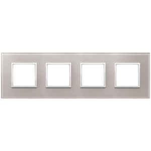 8M แผ่นสวิตซ์ติดผนัง 2+2+2+2 รุ่น Int71 สีเทาเพิร์ล 34.2x11.4x3.2 มม. - Product Image 1