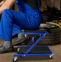 Chariot d'atelier pliable pour mécanicien, avec roulettes pivotantes, outil professionnel pour la réparation automobile