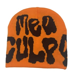 <span class=keywords><strong>Bonnet</strong></span> unisexe MEA CULPA Y2K <span class=keywords><strong>Bonnet</strong></span> court <span class=keywords><strong>en</strong></span> tricot jacquard avec logo personnalisé 100% Chapeaux d'hiver <span class=keywords><strong>en</strong></span> acrylique pour adultes pour le voyage - Product Image 3