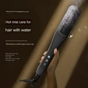 Alisador de pelo de estilo profesional KSKIN, alisador de pelo hidratante eléctrico de salón de belleza, peine alisador de vapor