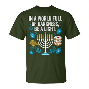 Menorah Be A Light Happy Hanukkah Chanukah Camiseta para adultos unisex talla mediana - Product Image 2