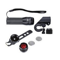 Ensemble de phare et de feu arrière de vélo TAIKOO, lampe torche puissante, étanche, haute luminosité, phare de sécurité, feu arrière d'avertissement
