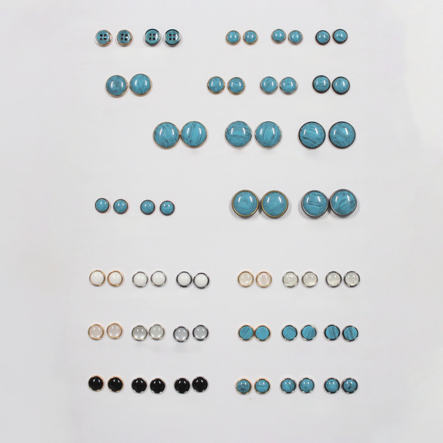 ABS Eco-friendly Plastic Plating Snap Buttons with Beads Flatback Round & Rectangle Pattern