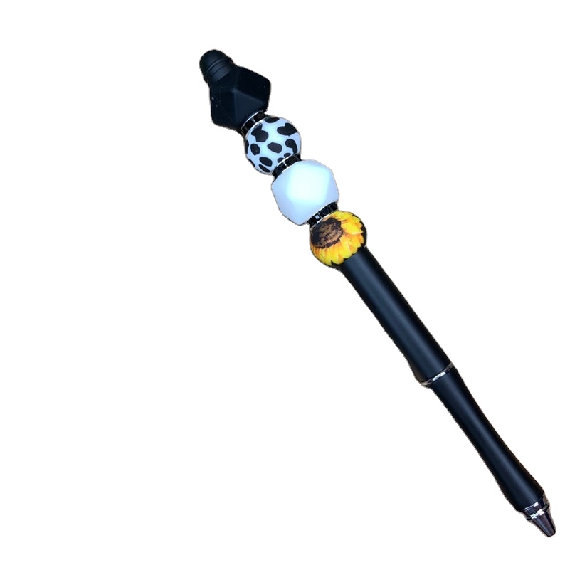 Индивидуальные металлические силиконовые милые ручки, женские силиконовые ручки с бусинами