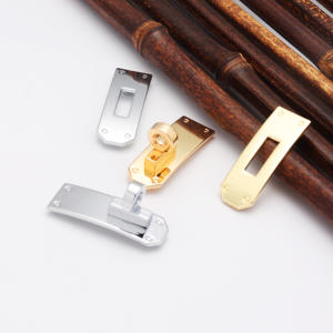 गोल्ड बैग लॉक हार्डवेयर सामान महिलाओं के बैग ब्रीफकेस लॉक बेस सेट हैंडमेड डिय चमड़े के सामान हार्डवेयर - Product Image 4