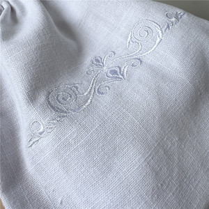 Chuanghua Custom Luxury Linen Dust Bag with Embroidered Logo White Drawstring Pouch Jewelry Linen Bags - Product Image 2