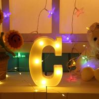 A-Z LED de plástico con letras del alfabeto, luces colgantes de pie, decoración para fiesta de boda