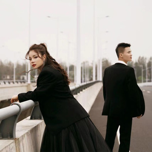 Black Sweetheart Neck Chiffon Ball Gown Wedding Dress Empire Waistline For Outdoor Portrait Photography - Product Image 4