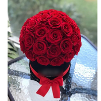 Roses éternelles dans la boîte, 24/lot, fausses fleurs, forme de champignon, pour un cadeau pour une mère