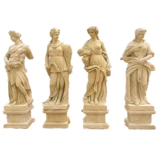 Directe Verkoop Tuin Decoratieve Griekse God Vier Seizoenen Marmeren Beelden Vrouwelijke Figuur Stenen Sculptuur