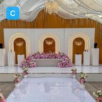 Conception populaire blanc PVC Banquet salle mariage scène toile de fond fête arc ouvert support toile de fond