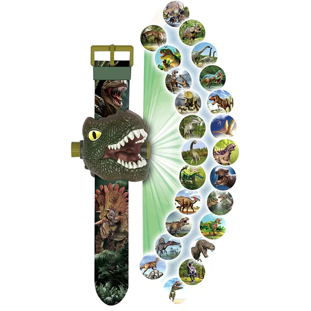 24 Picture Projection Watch Toys Lighting Story  Watch 3D Tyrannosaurus Electronic Watches for Kids Gift