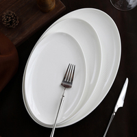 Ensemble d'assiettes à dîner rondes en céramique blanc pur de 10.5 pouces en vrac bon marché pour restaurant