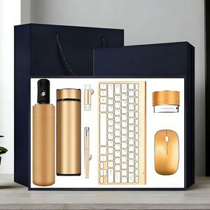 Custom Logo Modern Corporate Gift Set with Wireless Mouse Keyboard Pen & <b>USB</b> <b>Drive</b> UV Printing Promotional Office Supplies - Product Image 3
