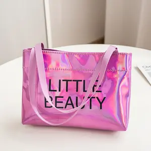 Модная весенне-летняя модная сумка для девочек, голографическая Дорожная сумка из искусственной кожи на плечо, сумка-тоут на открытом воздухе