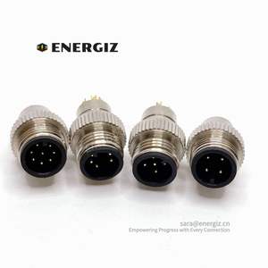 توريد المصنع رمز محمية نوع M12 موصل ذكر 3 4 5 8 12 دبوس للكابل المصبوب - Product Image 2