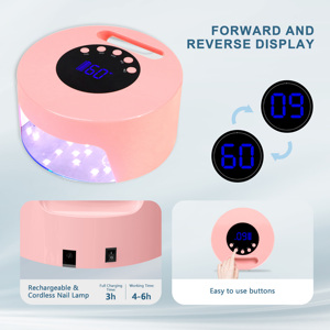 Wireless 54w Uv <strong>Nails</strong> Lamp Rechargeable Cordless <strong>Nail</strong> Dryer Portable Uv Led Light Lamps With Metal Base for Salon &amp; Home - Product Image 2