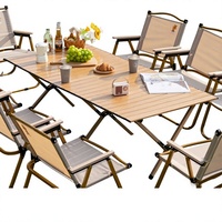 Table pliante en acier carbone pour l'extérieur, portable pour le camping, les pique-niques, les marchés nocturnes et les stands de barbecue, mobilier d'extérieur
