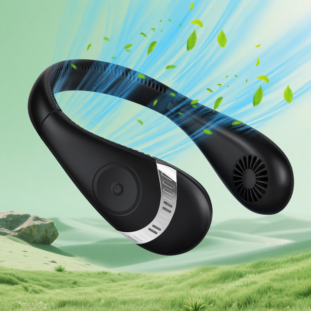 Hanging Neck Fan, Outdoor Desktop, Portable, Digital Display, Intelligent Factory Customization 4000mah