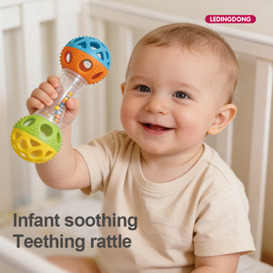 Jouets pour bébés nouveau-nés sans BPA, hochet en silicone à mâcher pour bébés de 0 à 6 mois - Product Image 1