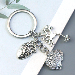 Porte-clés en forme de cellule nerveuse, cerveau et cœur, thème anatomie médicale, bijou pour sac de médecin et infirmière, <span class=keywords><strong>cadeau</strong></span> - Product Image 3