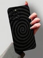 Coque de téléphone portable à motif vortex noir pour iPhone 16 15 17 18 Pro Max, coque en TPU Angel Eye antichoc, étui de protection pour homme