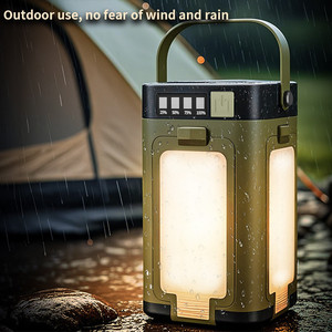 Cross-Border Multifunctional Outdoor Camping LED <b>Light</b> with Four-Leaf Folding <b>Solar</b> & Rechargeable Power for Camping Atmosphere - Product Image 6
