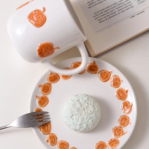 Juego de <span class=keywords><strong>Taza</strong></span> y Platillo con Diseño de Calabaza, Resistente a Altas Temperaturas, Diseño Moderno, Regalo Popular en Línea para Parejas, Estudiantes y Mejores Amigos - Product Image 2
