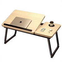 Bureau d'ordinateur portable pliable réglable en hauteur, table de lit portable en bois pour le travail, les études, la maison, le bureau, la chambre à coucher, le dortoir